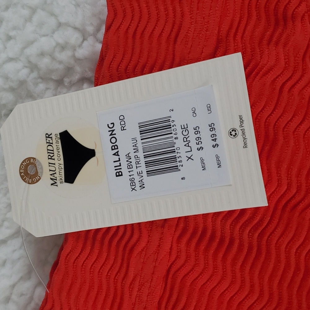 Billabong Wave Trip Maui Rider Bikini Bottoms Red - Picture 3 of 12